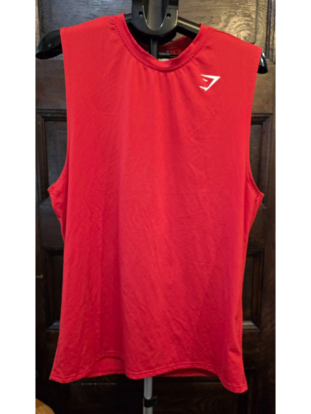 Gymshark Men's Crew Neck Logo Tank Top Red Sleeveless XL